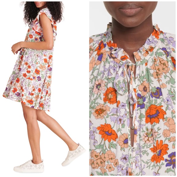 NWT VERONICA BEARD Zee Floral Minidress in Off White - Picture 14 of 14